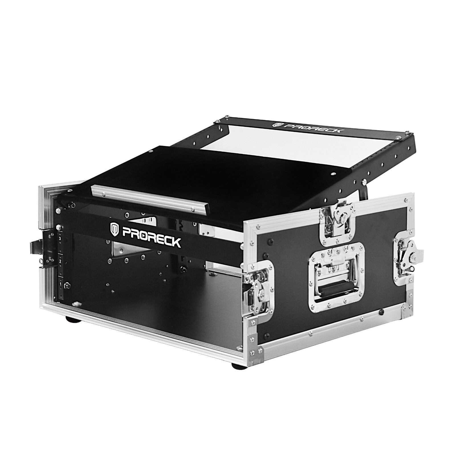 PRORECK 4U Rack/Road Case Stage 20'' Rackable Depth With Slant Mixer Top
