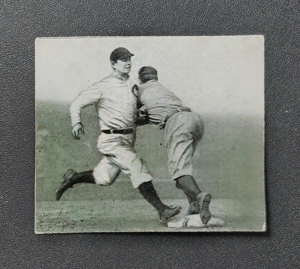 1912 T202 Hassan Triple Folder James Archer / John Rowan Chance Beats Out a Hit