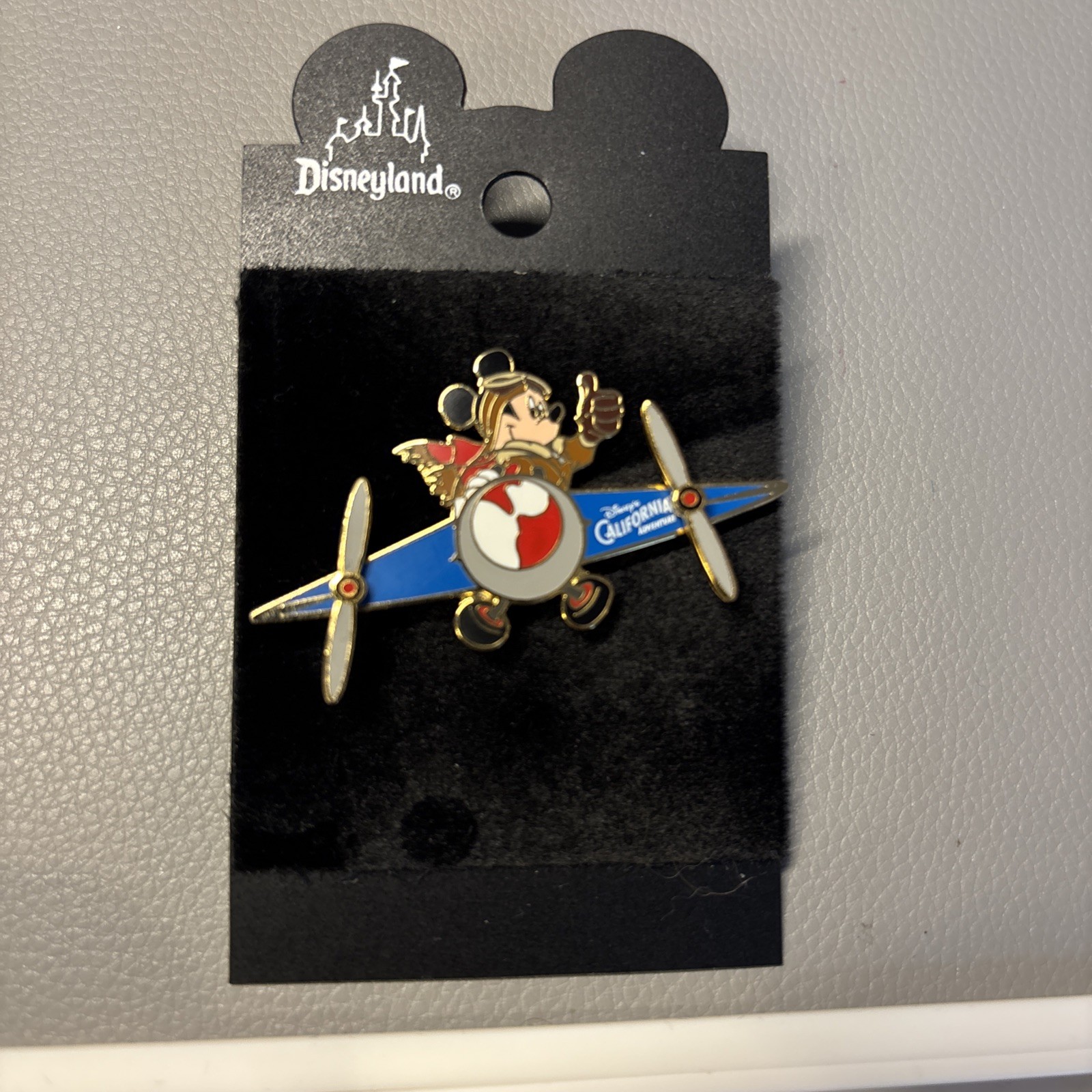 2001 Disney's California Adventure Mickey Flying a Plane Spinning Propellers Pin 2001 Disney's California Adventure Mickey Flying a Plane Spinning Propellers Pin