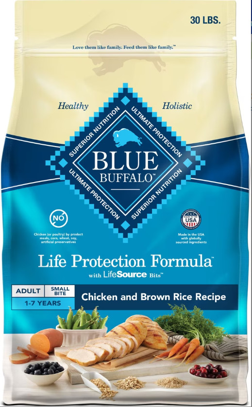 Blue Buffalo Life Protection Formula Small Bite Adult Chicken Dry Dog Food, 30lb
