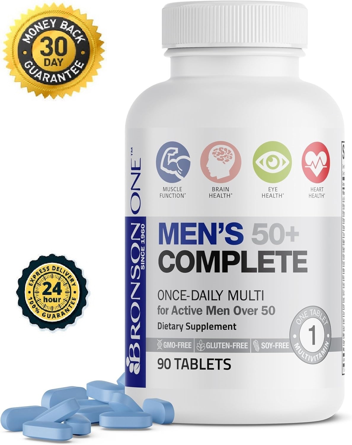 Bronson ONE Daily Mens 50+ Complete Multivitamin Multimineral, 90 Tablets