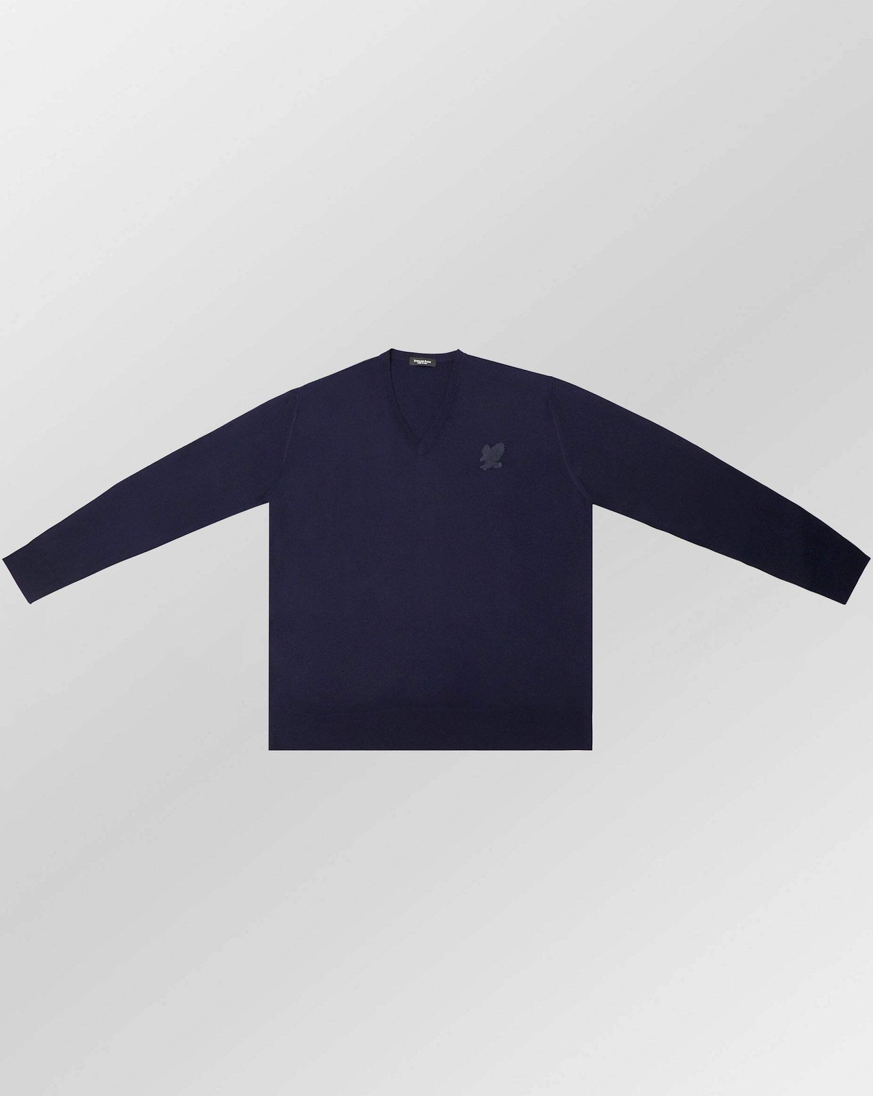 STEFANO RICCI SALE SILK WOOL V-NECK EAGLE  $550 EMBROIDERY SWEATER SZ: 4XL