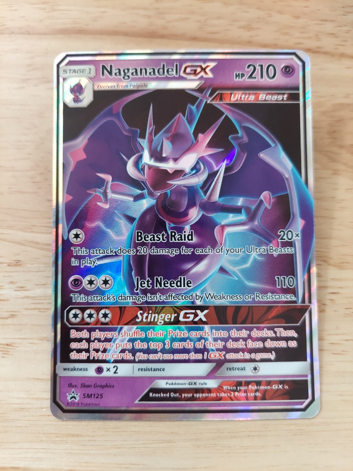 Naganadel GX SM125 NM Holofoil Promo Rare Pokemon Card