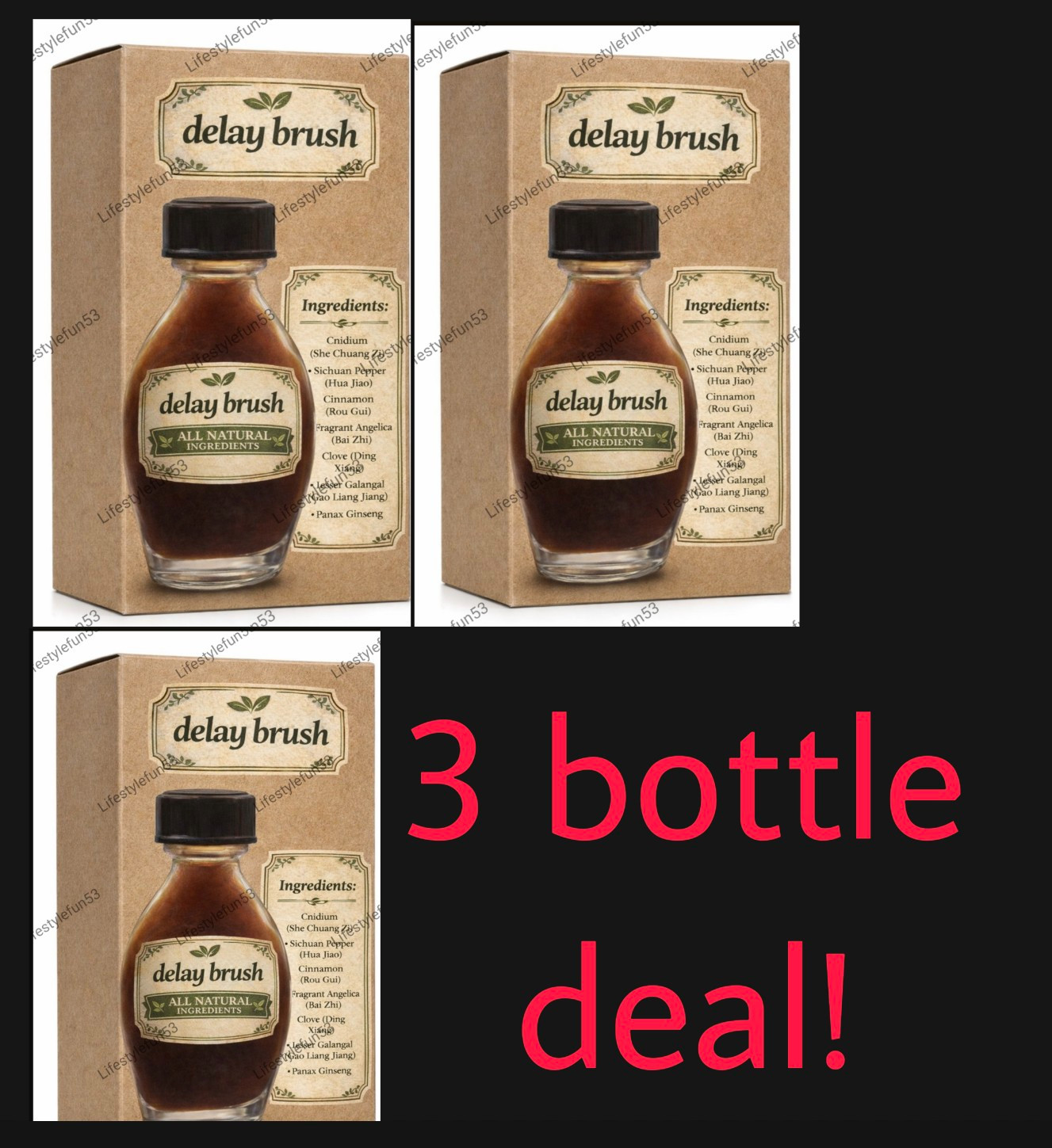 Delay brush easier than Spray For Men male oil desensitizer (3 bottle)