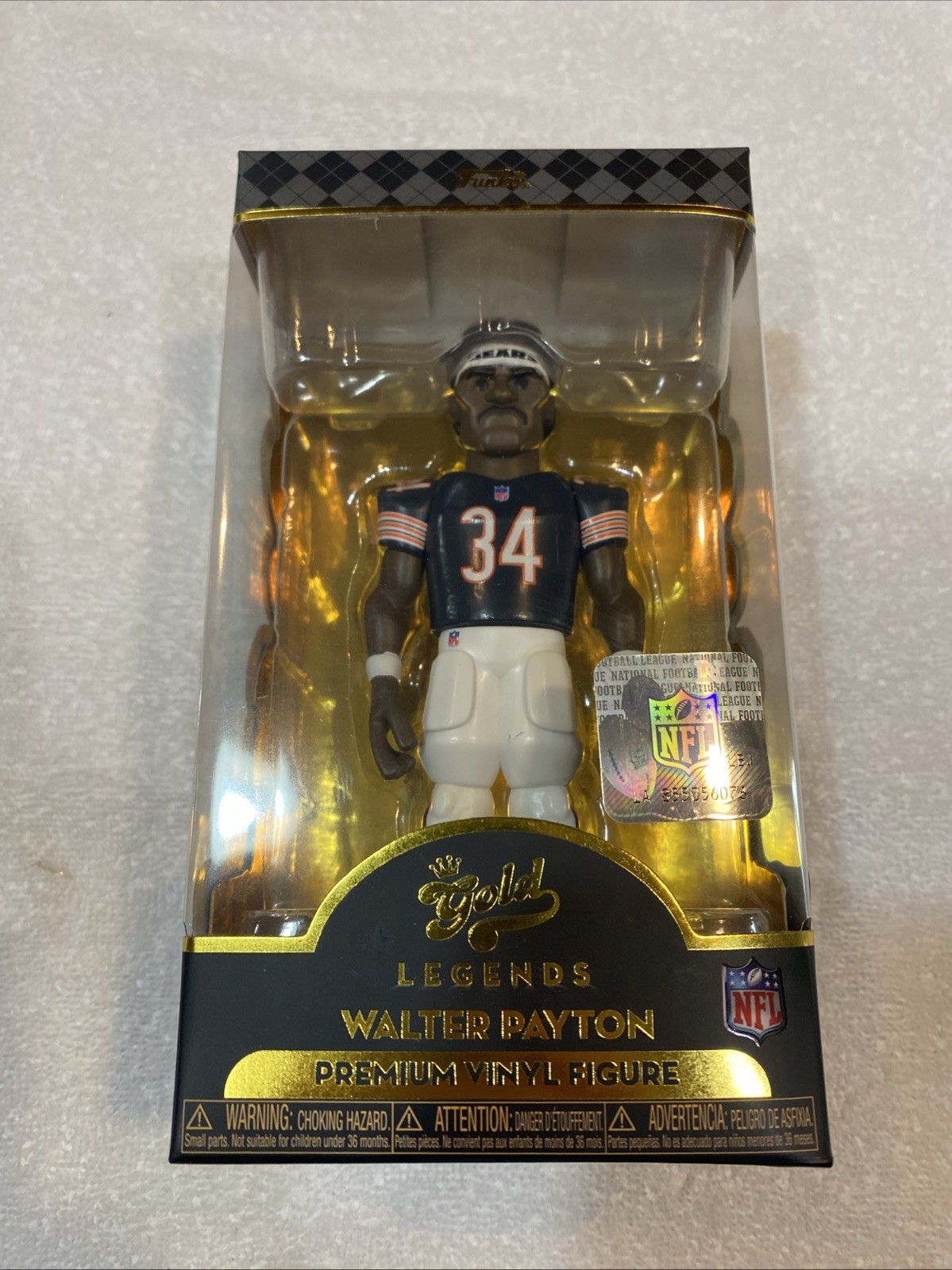 Vintage Funko Vinyl Gold 5 in: Walter Payton Bears Number 34