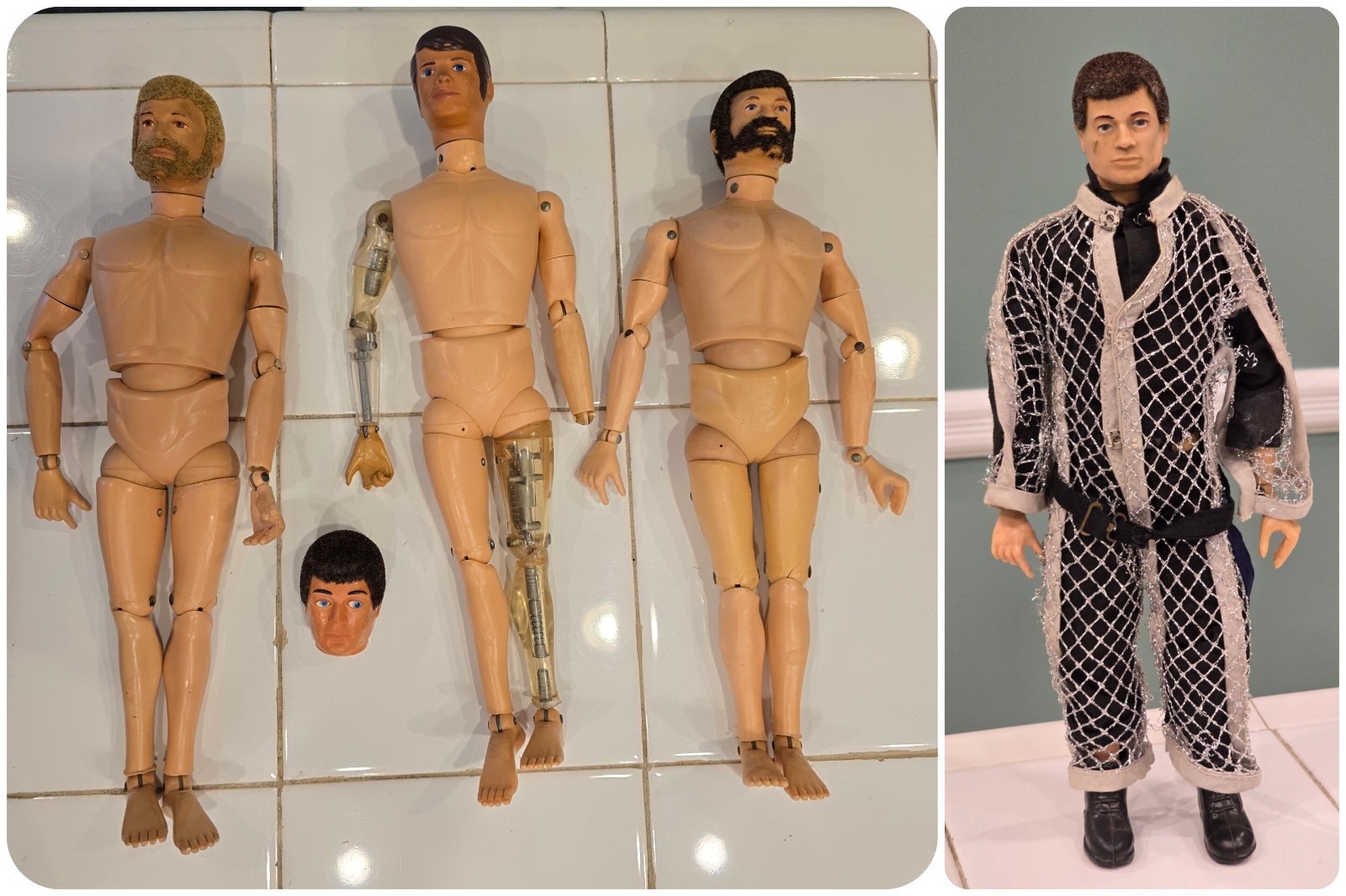 Vintage 1970s 12in GI Joe Lot & Eagle Eyes Head READ DESCRIPTION