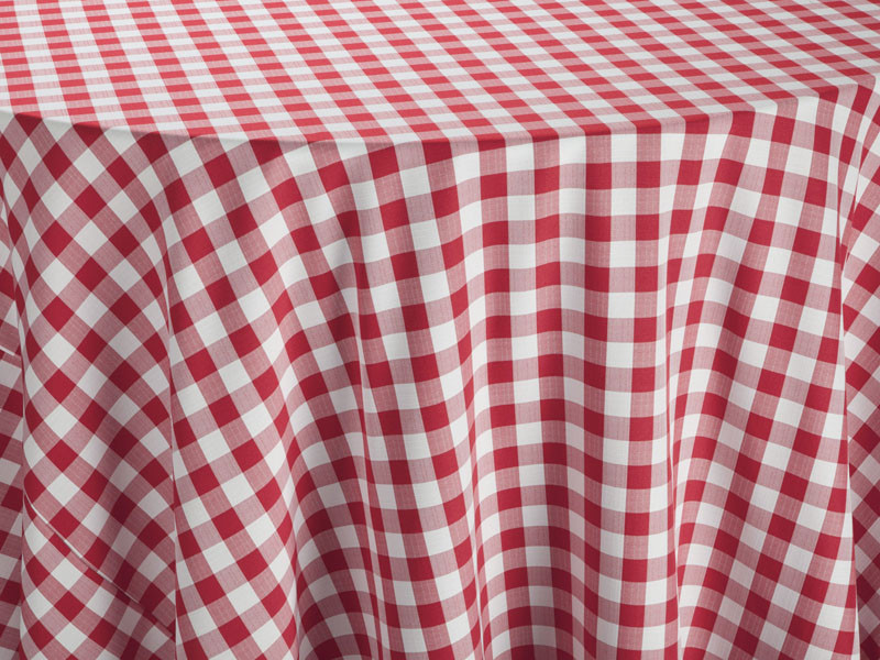 10 ClothRed & White Spun Poly Royal Crest Linen Tablecloth Square Size 42\