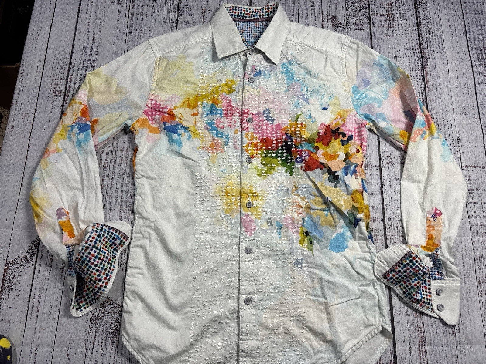 Mens Robert Graham Shirt Sz Small Paint Classic Fit 1443