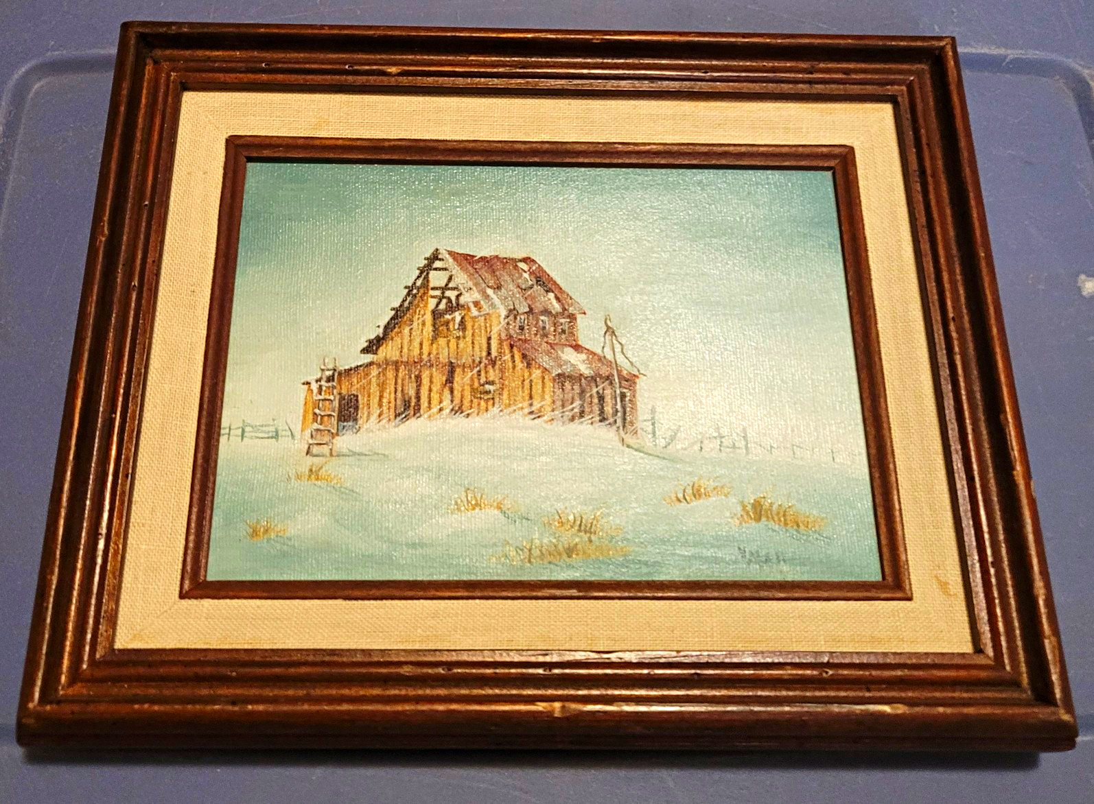 Impressionist Winter Landscape Oil Painting Signed Framed Original