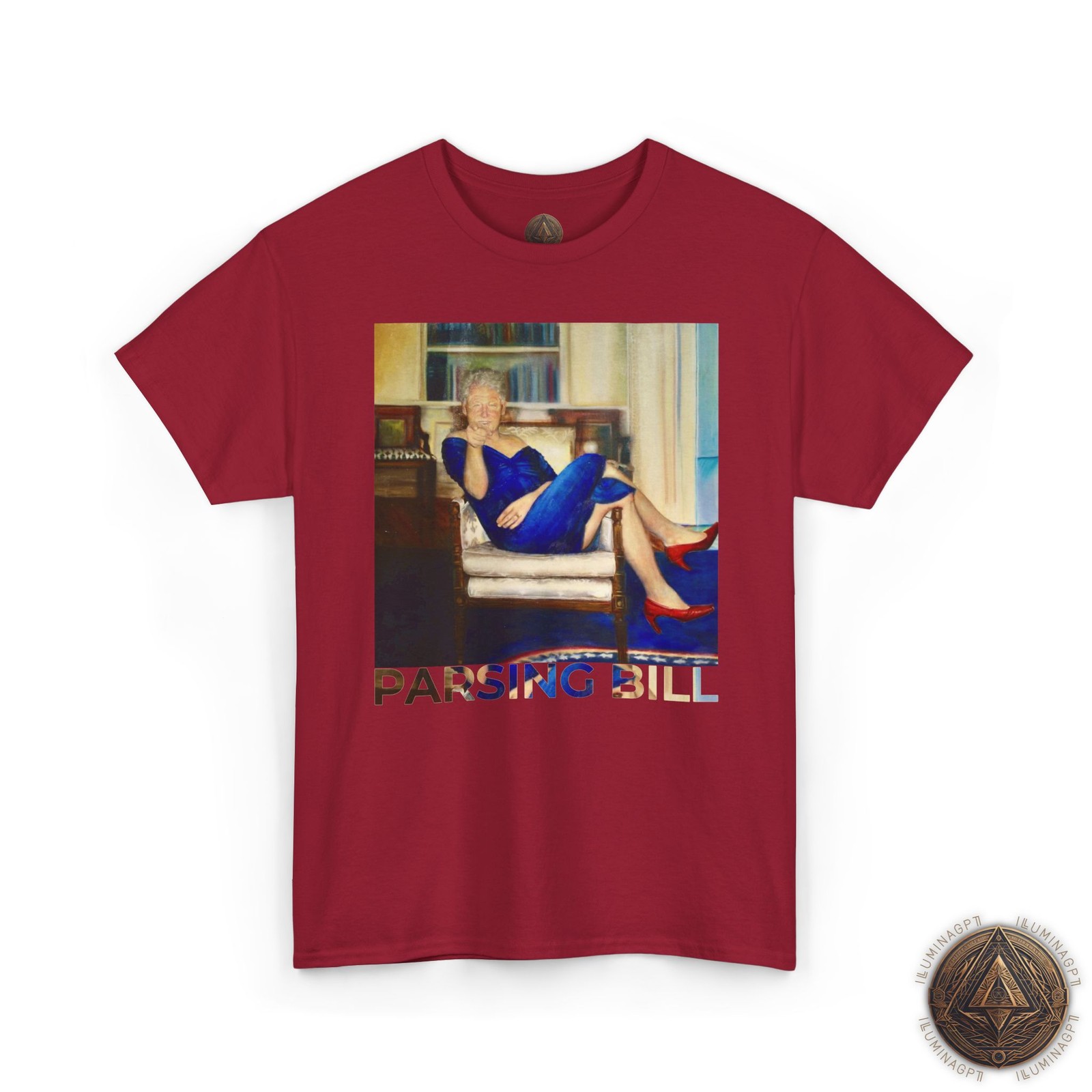 Parsing Bill T-Shirt, Bill Clinton Oil Painting Conspiracy Tee