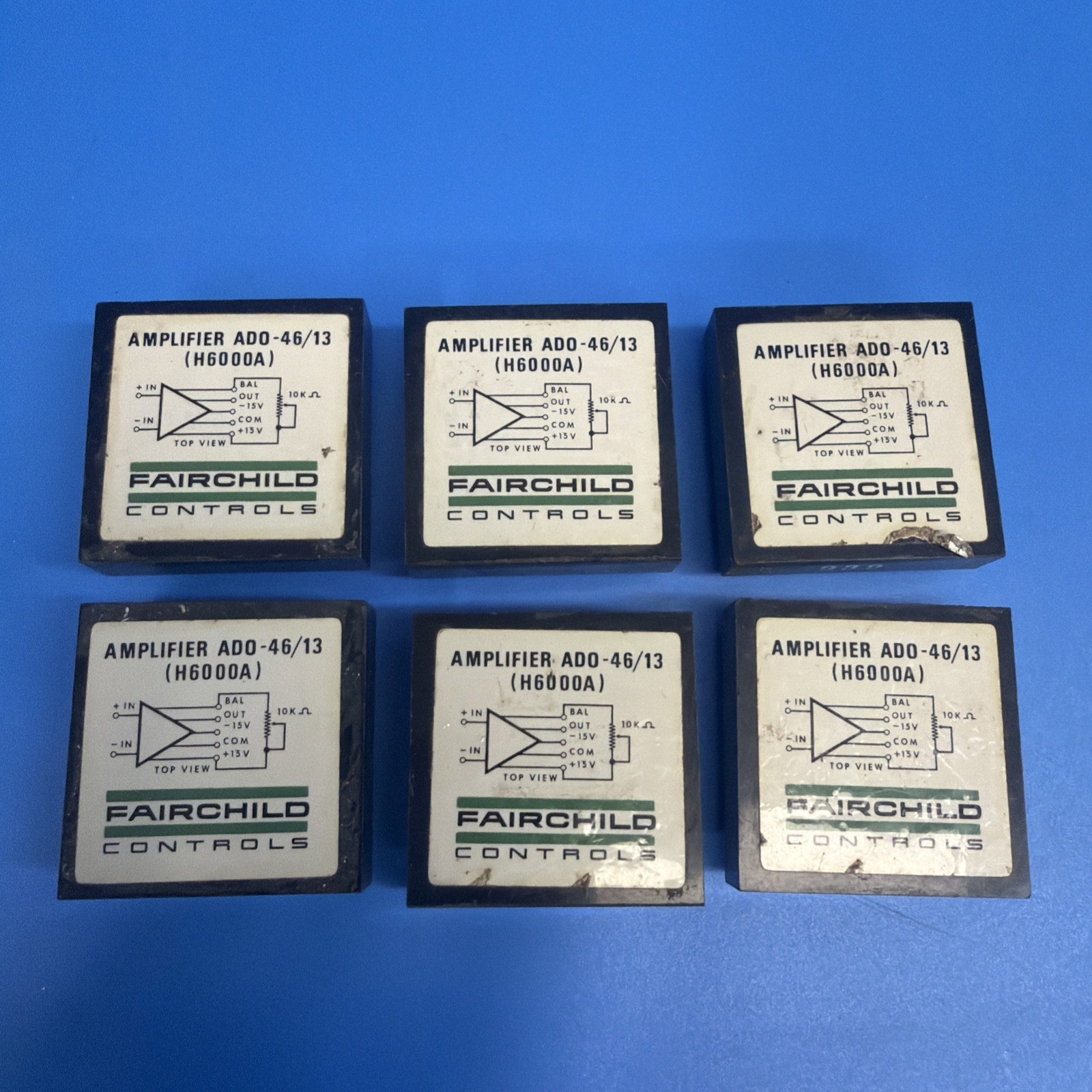 Lot of 6 Fairchild Controls ADO-46/13 H6000A Amplifier Modules Vintage