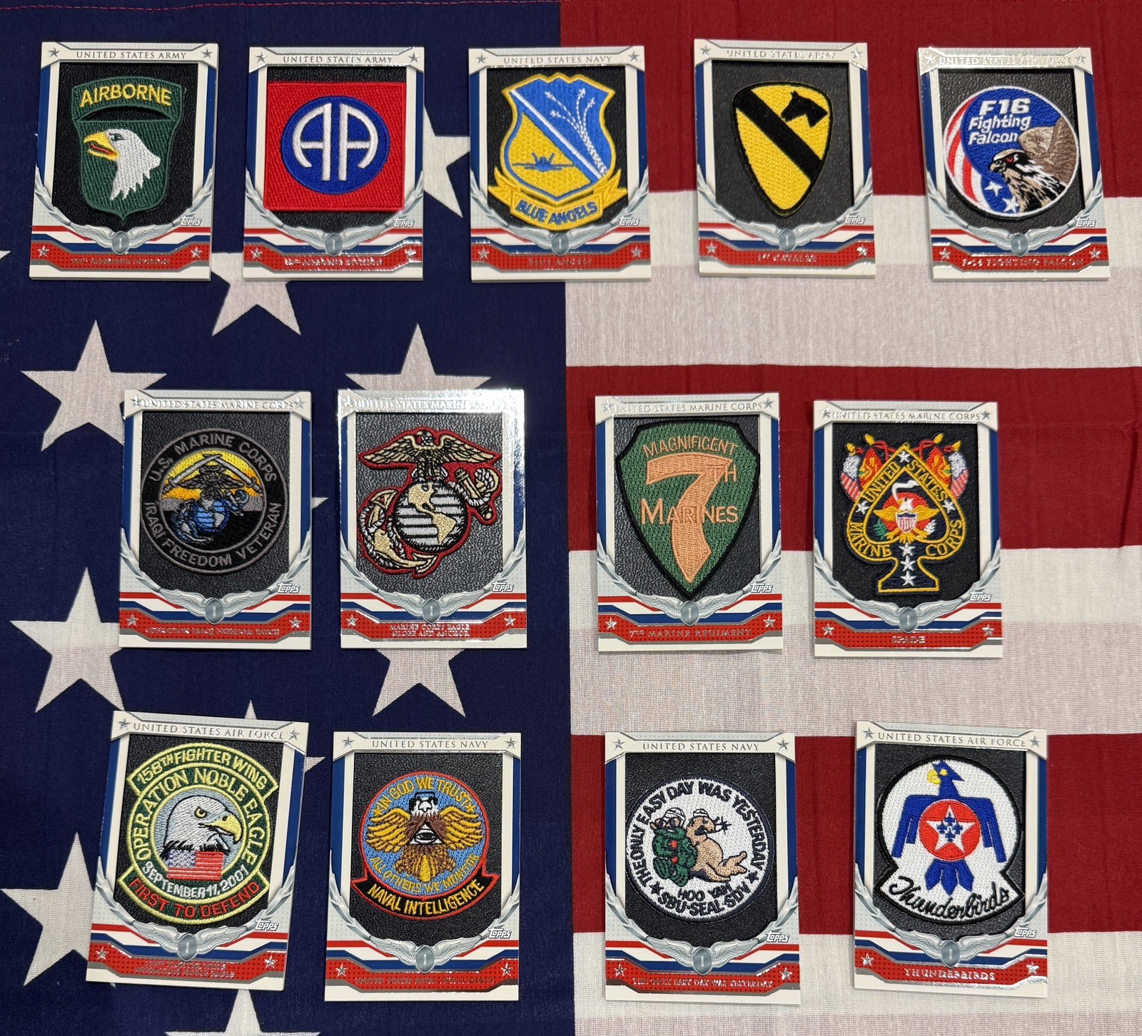 Rare 2008 Topps Honor Roll Patch Cards - Complete Set (Army-Air Force-Navy-USMC)
