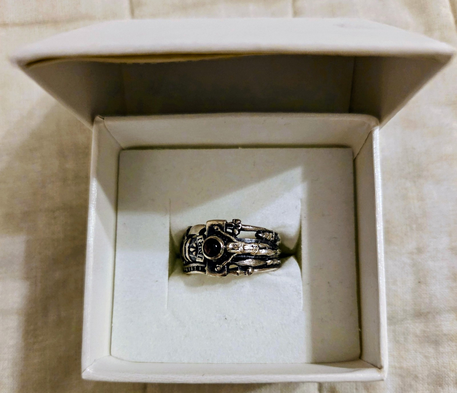 Retired - Vintage James Avery Martin Luther Sterling Silver & Garnet Ring Size 9 Retired - Vintage James Avery Martin Luther Sterling Silver & Garnet Ring Size 9