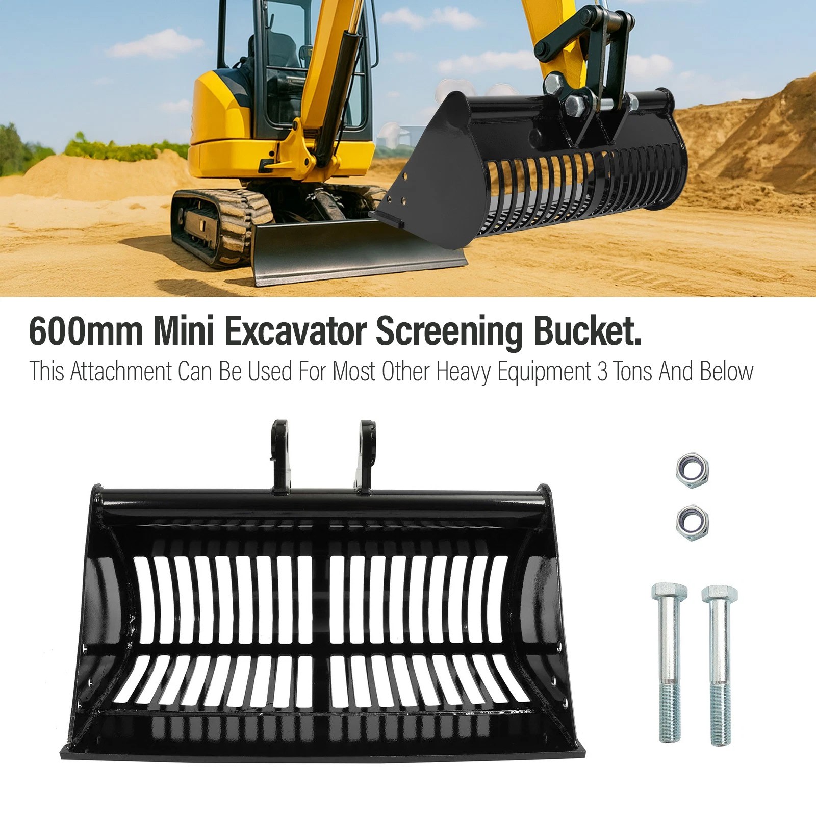 600mm For Mini Excavators Screening Skeleton Bucket Mud Bucket Digger Attachment
