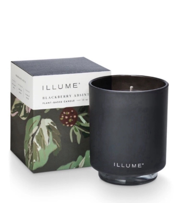 Illume Blackberry Absinthe Refillable Boxed Glass Candle 10 oz New Illume Blackberry Absinthe Refillable Boxed Glass Candle 10 oz New