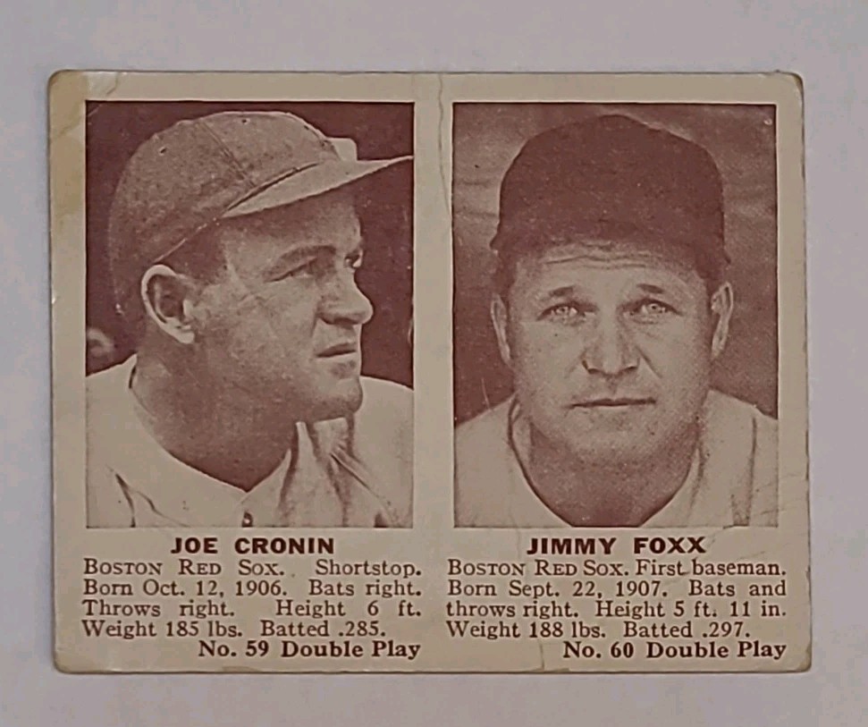 1941 Double Play Joe Cronin Jimmy Foxx Red Sox HOFers #59-60 1941 Double Play Joe Cronin Jimmy Foxx Red Sox HOFers #59-60