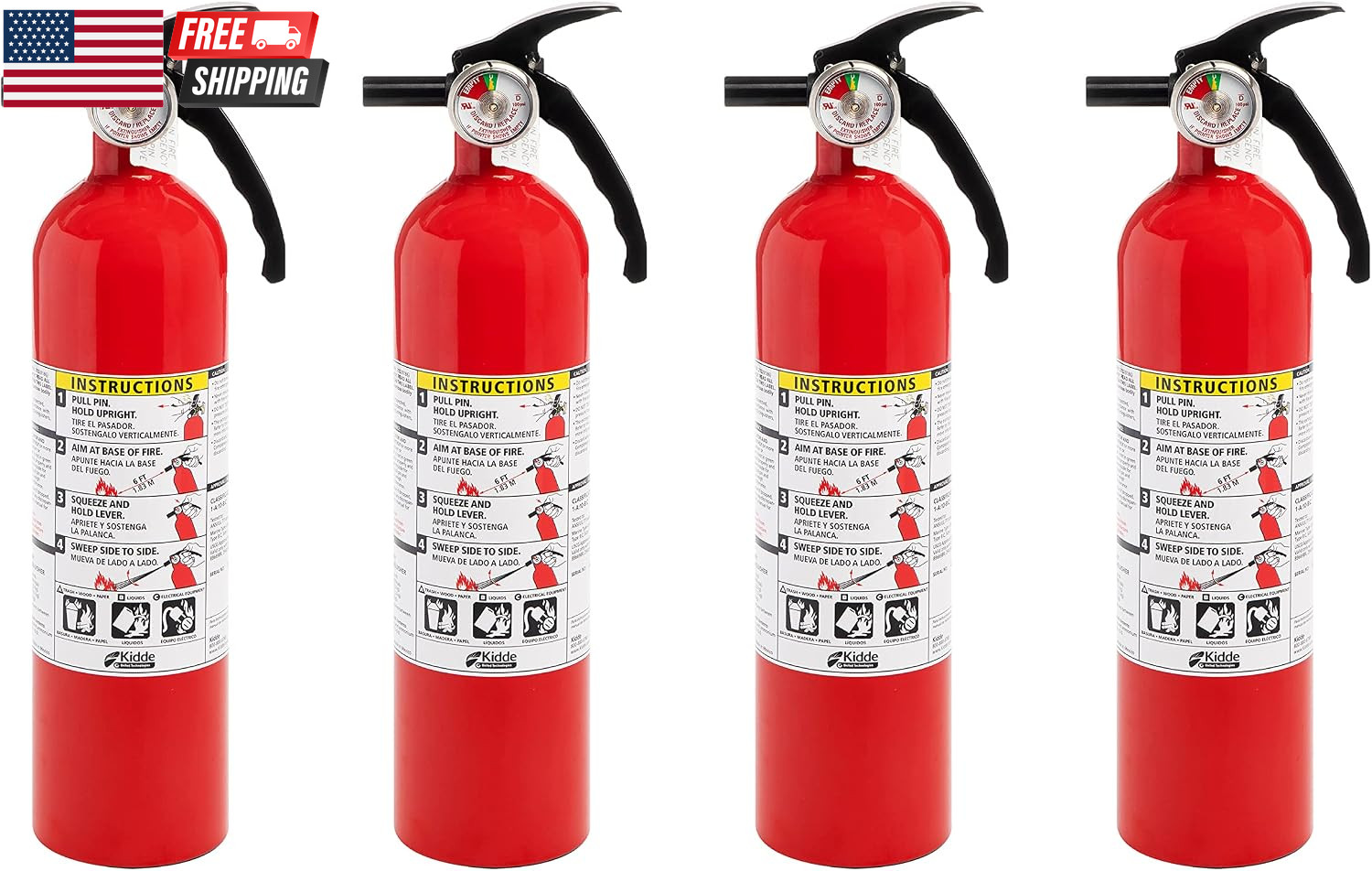 Kidde Basic 110 Fire Extinguisher for Home, 1-A:10-B:C, FA110G, 1 Pack | Residen Kidde Basic 110 Fire Extinguisher for Home, 1-A:10-B:C, FA110G, 1 Pack | Residen