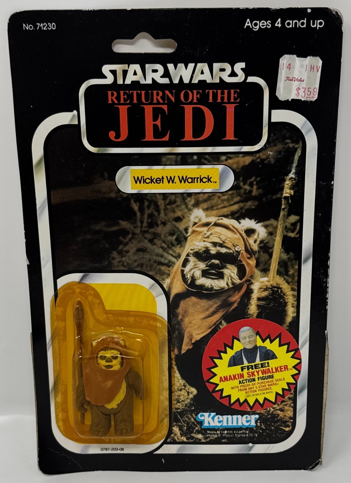 Star Wars ROTJ Wicket W. Warrick 79 back 1983 Kenner action figure