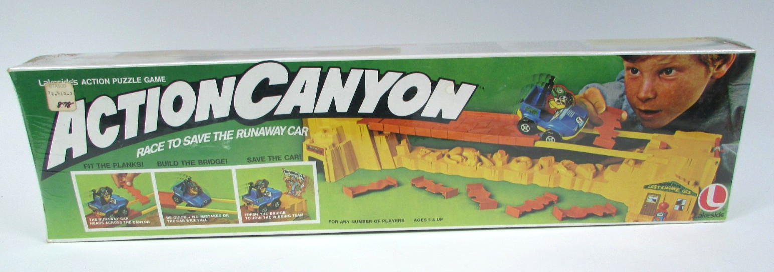 Vintage Action Canyon Lakeside 1978 Race To Save The Runaway Car - Track w/ Car
