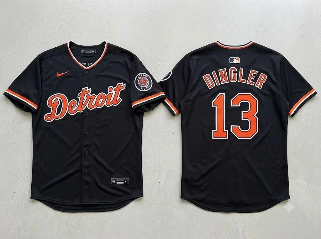 Detroit Tigers #13 Dillon Dingler Navy Blue Alternate Custom Jersey New