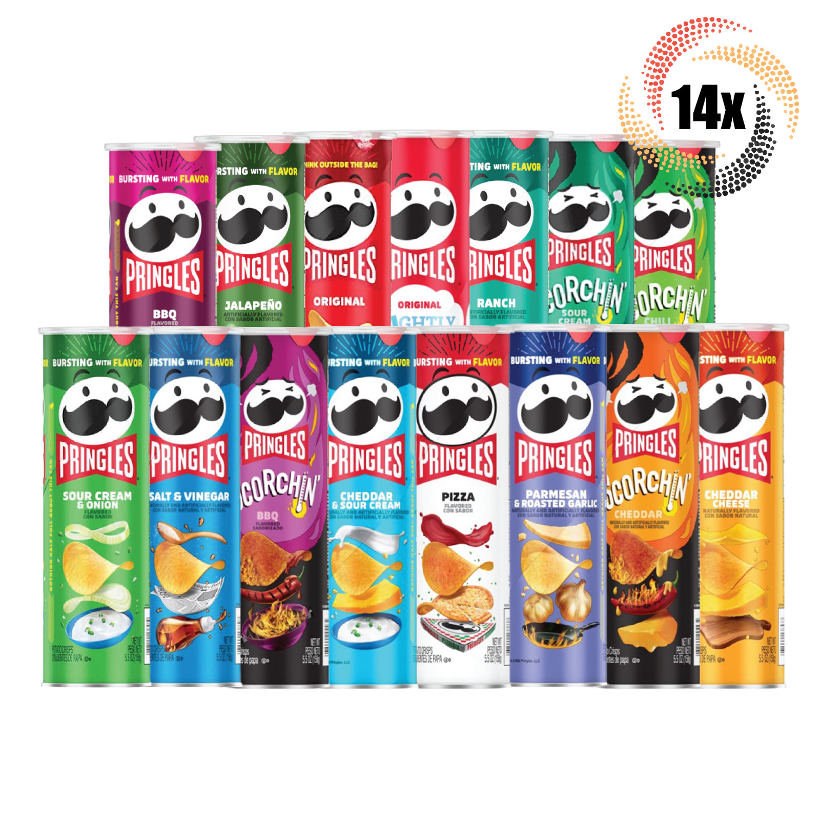 14x Cans Pringles Variety Flavored Potato Crisps Chips Snack 5.5oz Mix & Match 14x Cans Pringles Variety Flavored Potato Crisps Chips Snack 5.5oz Mix & Match
