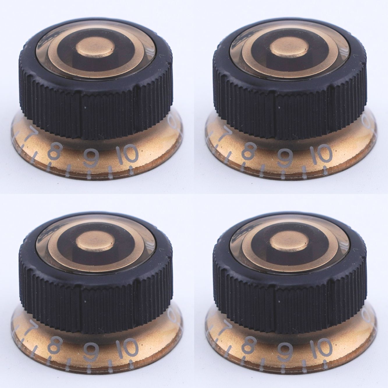 1 Set (4 PCS) Ibanez Volume Tone Black Sure Grip III Speed Knob From Japan