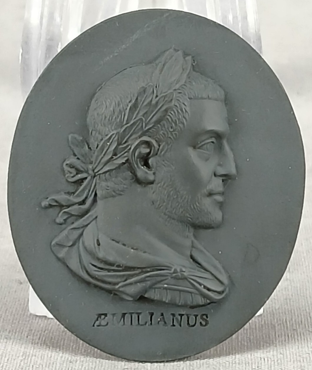 Wedgwood Marcus Aemilianus Black Basalt Portrait Medallion Plaque C.1780-1795 Wedgwood Marcus Aemilianus Black Basalt Portrait Medallion Plaque C.1780-1795
