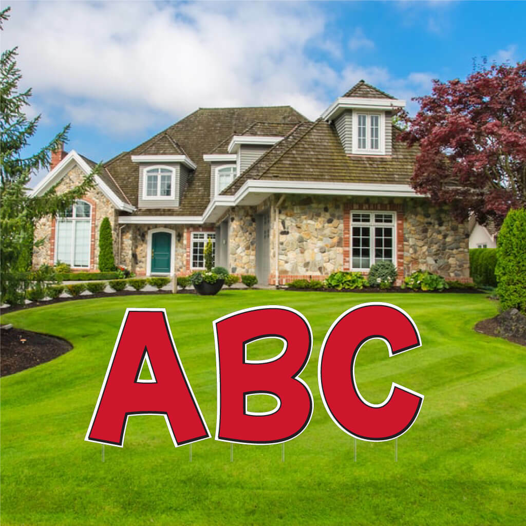 Alphabet Yard Letters, Solid Color with Outline 24\