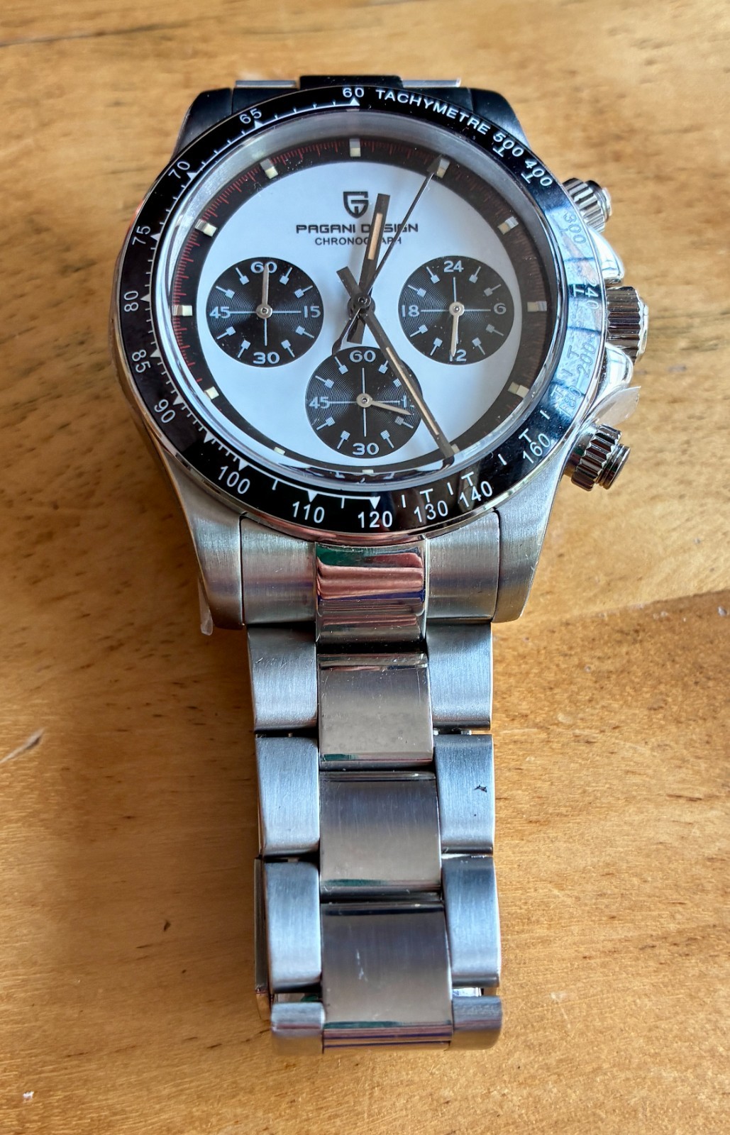 PAGANI DESIGN Paul Newman Daytona Men\'s Stainless Steel Business Watch #PD-1676
