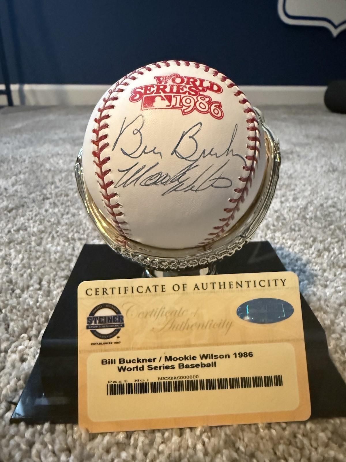 Steiner Sports Signed 86 World Series Official Ball Bill Buckner & Mookie Wilson