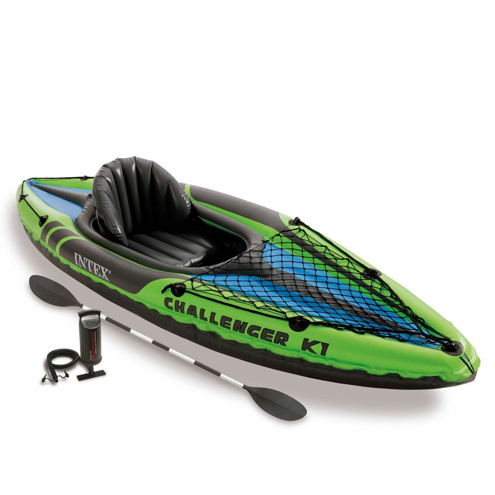 Intex 68305EP Challenger K1 1-Person Inflatable Sporty Kayak w/ Oars And Pump