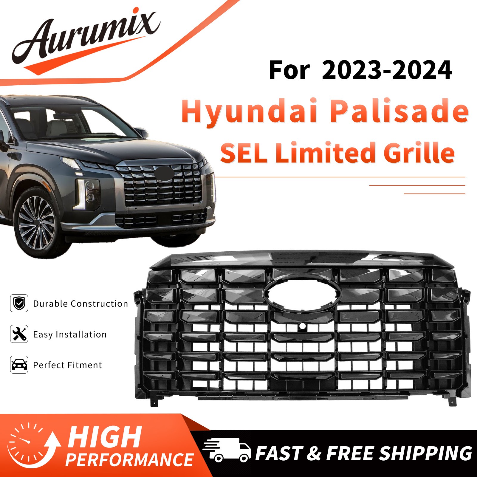 For 2023-2024 Hyundai Palisade SEL Limited Front Grille Assembly #86350-S8SA0 For 2023-2024 Hyundai Palisade SEL Limited Front Grille Assembly #86350-S8SA0