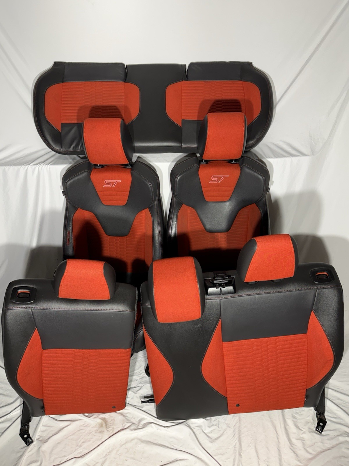14-19 Ford Fiesta ST Orange Recaro Front And Rear Seats MK6 OEM Leather & Cloth