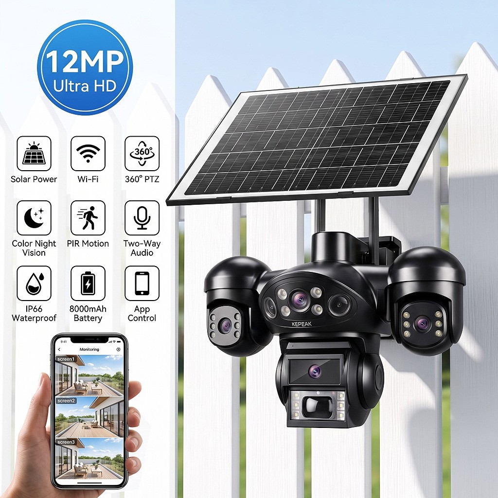 Camaras De Seguridad Solar Wifi Exterior Inalambrica Con Vision Nocturna y Audio