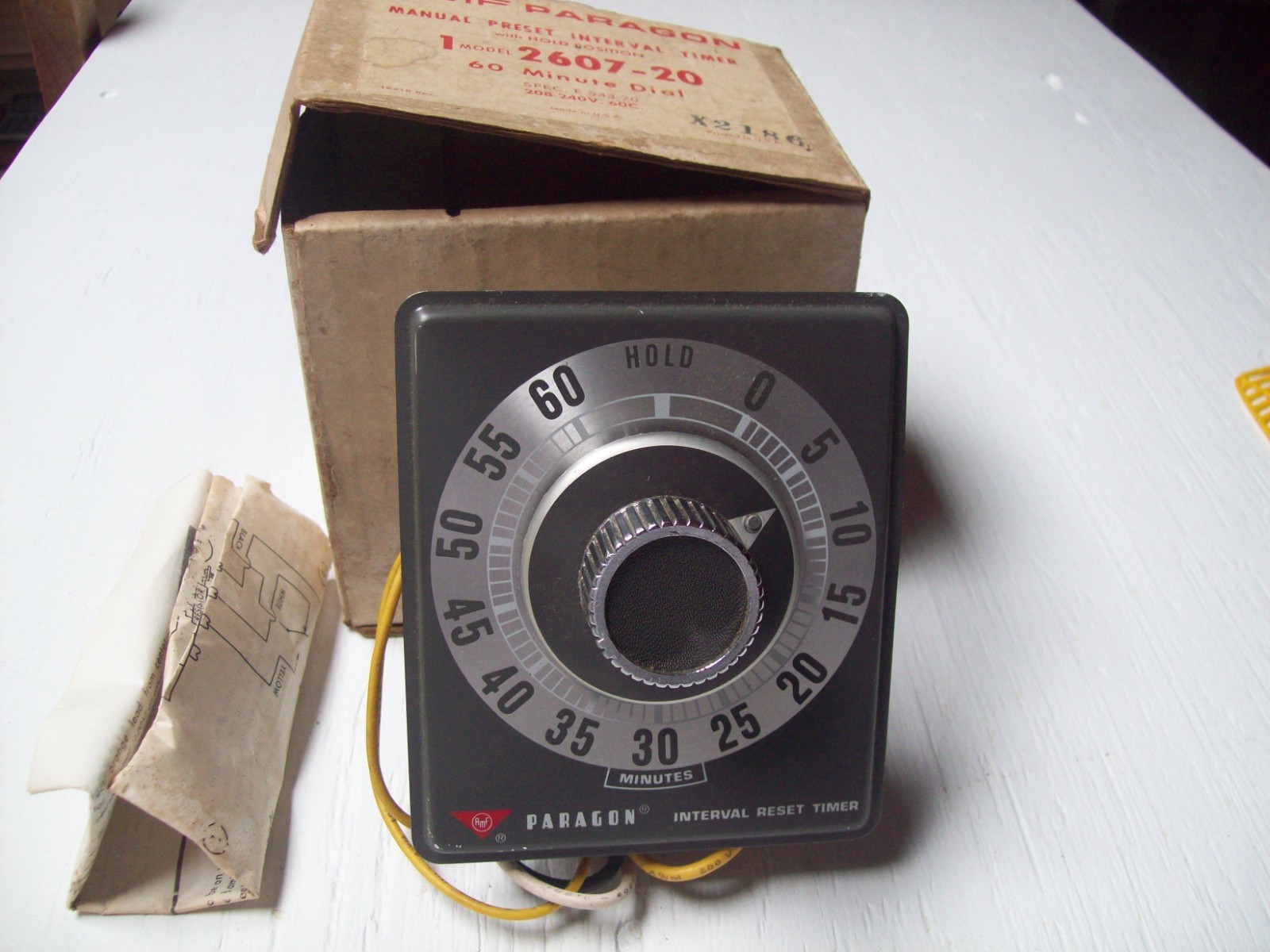 VINTAGE AMF Paragon 60 min Manual Timer switch 2607-20 in box New old stock rare VINTAGE AMF Paragon 60 min Manual Timer switch 2607-20 in box New old stock rare
