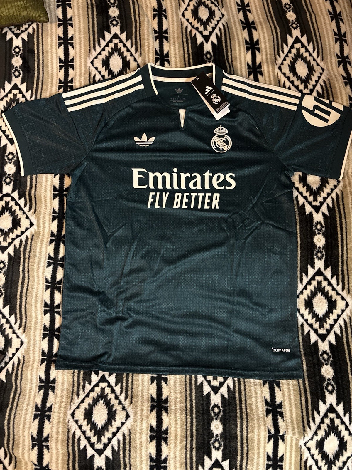 adidas Real Madrid Away Soccer Jersey Shirt Green Size L