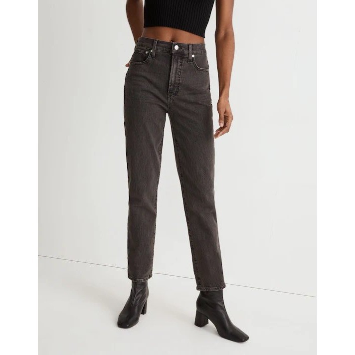 Madewell The Perfect Vintage Jean 27 Faded Black High Rise Straight Leg MD711