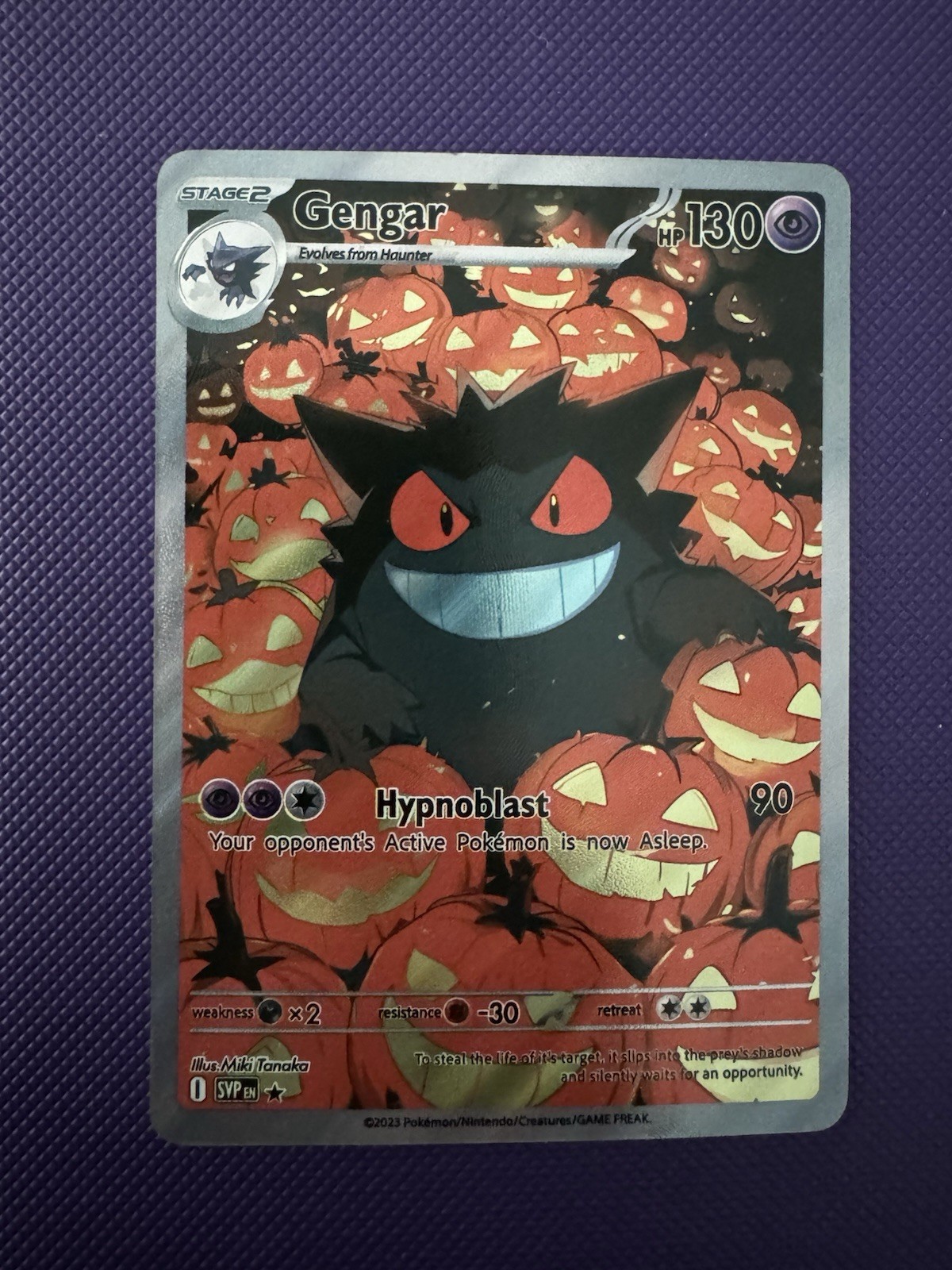 CUSTOM Pokemon TCG Halloween Gengar Fan Art UV printed Textured Holo