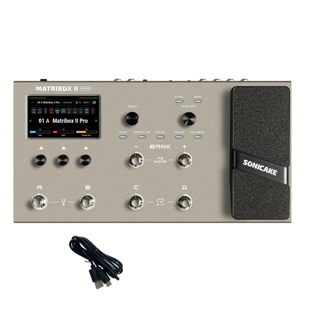 SONICAKE Matribox II Pro Guitar Bass Modeling IR Cabinets Expression Pedal FX US