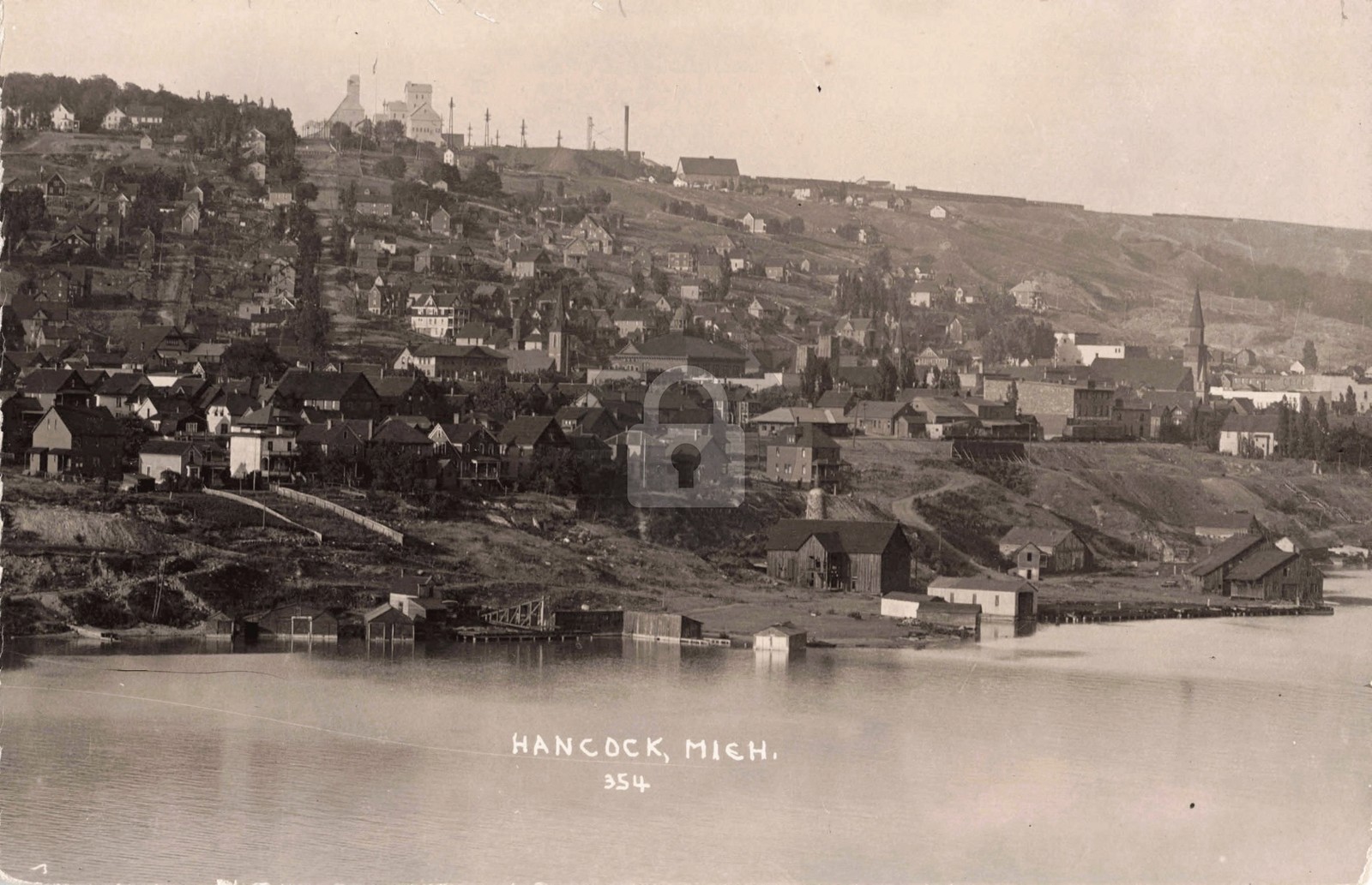 Bird's-Eye View Hancock MI Michigan #1 RPPC Photo Postcard COPY Bird's-Eye View Hancock MI Michigan #1 RPPC Photo Postcard COPY