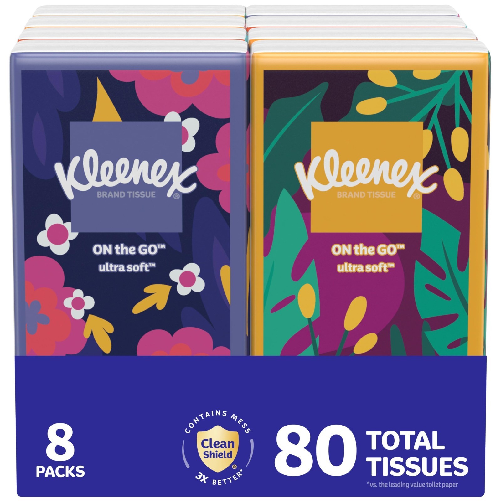 Kleenex On-The-Go Facial Tissues, 8 On-The-Go Packs, 10 Tissues per Box, 3-Ply ( Kleenex On-The-Go Facial Tissues, 8 On-The-Go Packs, 10 Tissues per Box, 3-Ply (