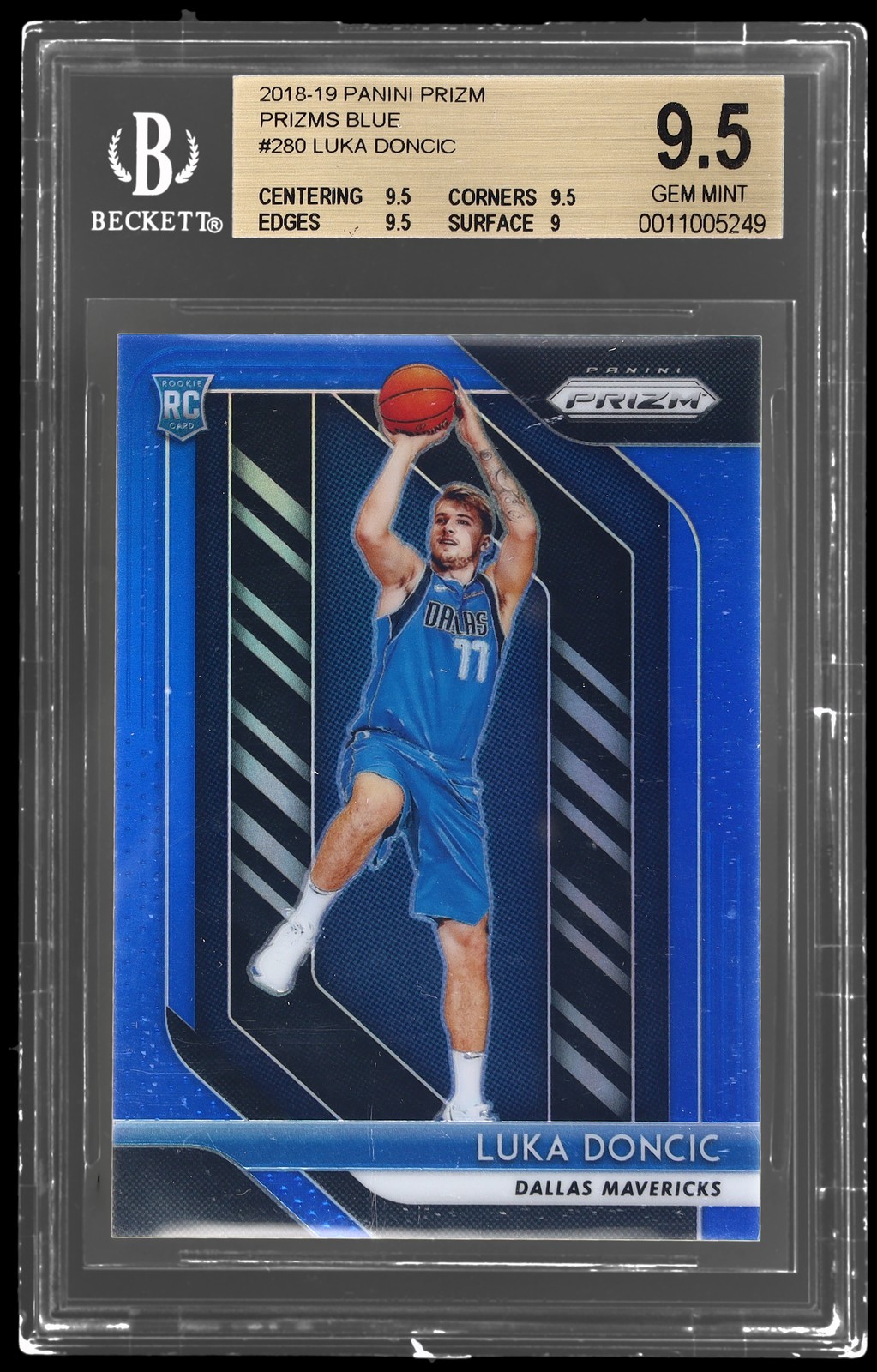 2018-19 Panini Prizm Luka Doncic #280 BGS 9.5 RC Blue Prizm 32/199 Basketball