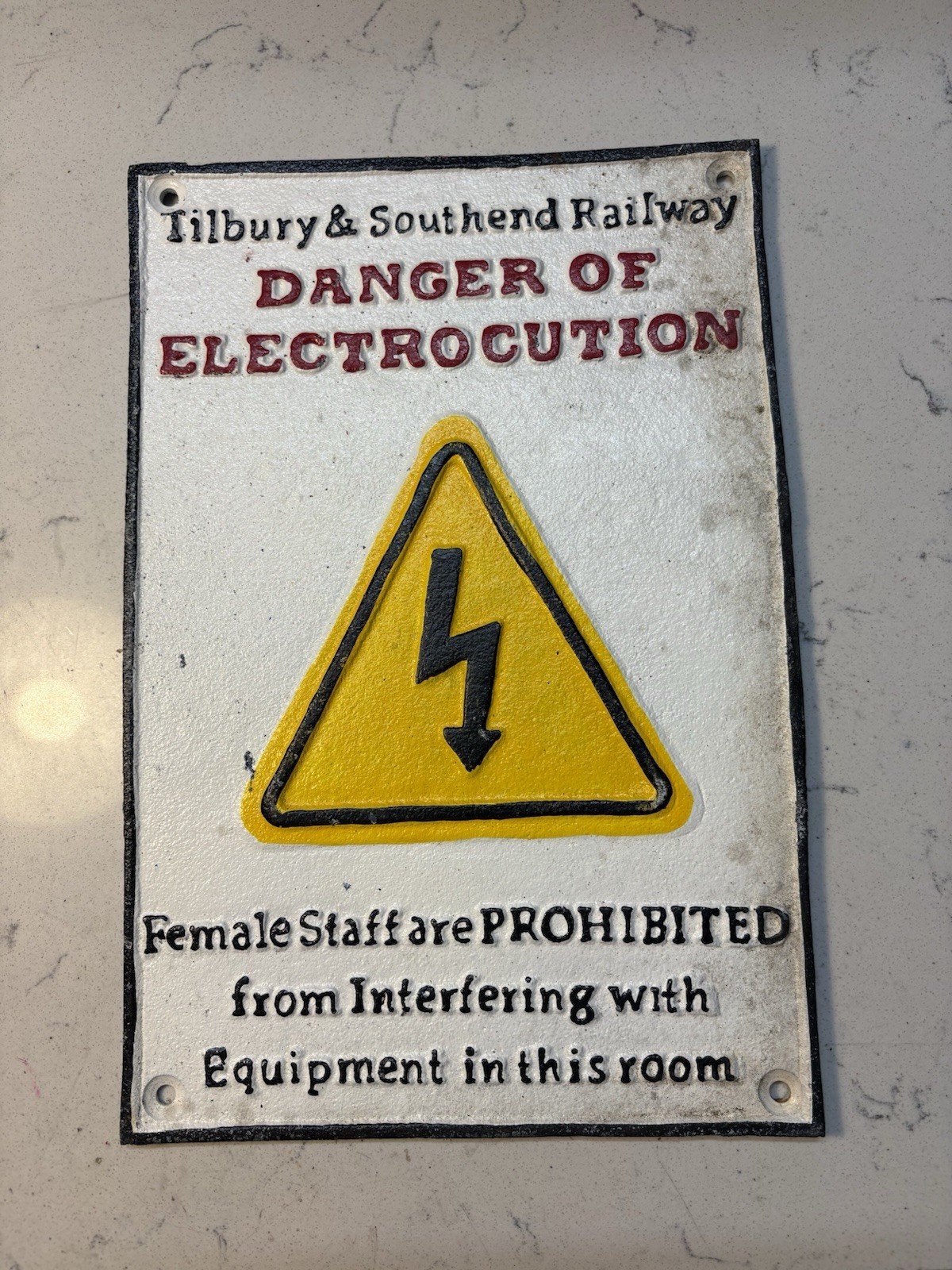 Tilbury and Southend Railway London Railway Cast Iron Warning Sign Plaque Tilbury and Southend Railway London Railway Cast Iron Warning Sign Plaque