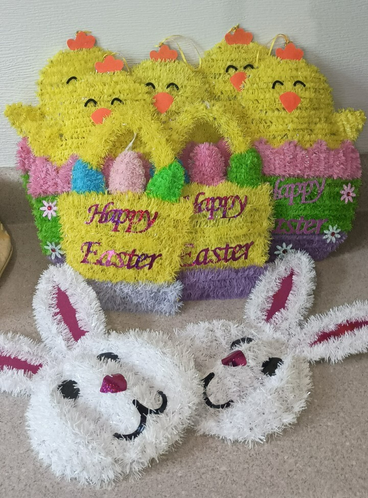 9 Piece Easter Home Decor Lot Bunny Basket Baby Chic\'s Ships For Free