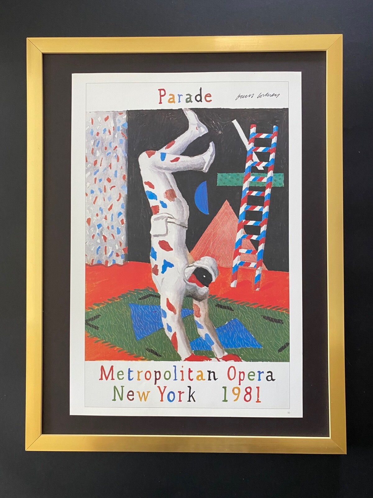 David Hockney | Vintage 1987 Signed Poster Opera Print Framed