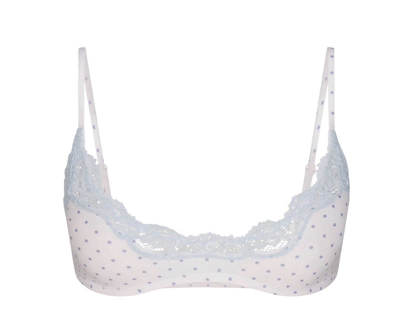 Skims Fits Everybody Lace Scoop Bralette - New - Slate Pin Dot Print - Large Skims Fits Everybody Lace Scoop Bralette - New - Slate Pin Dot Print - Large