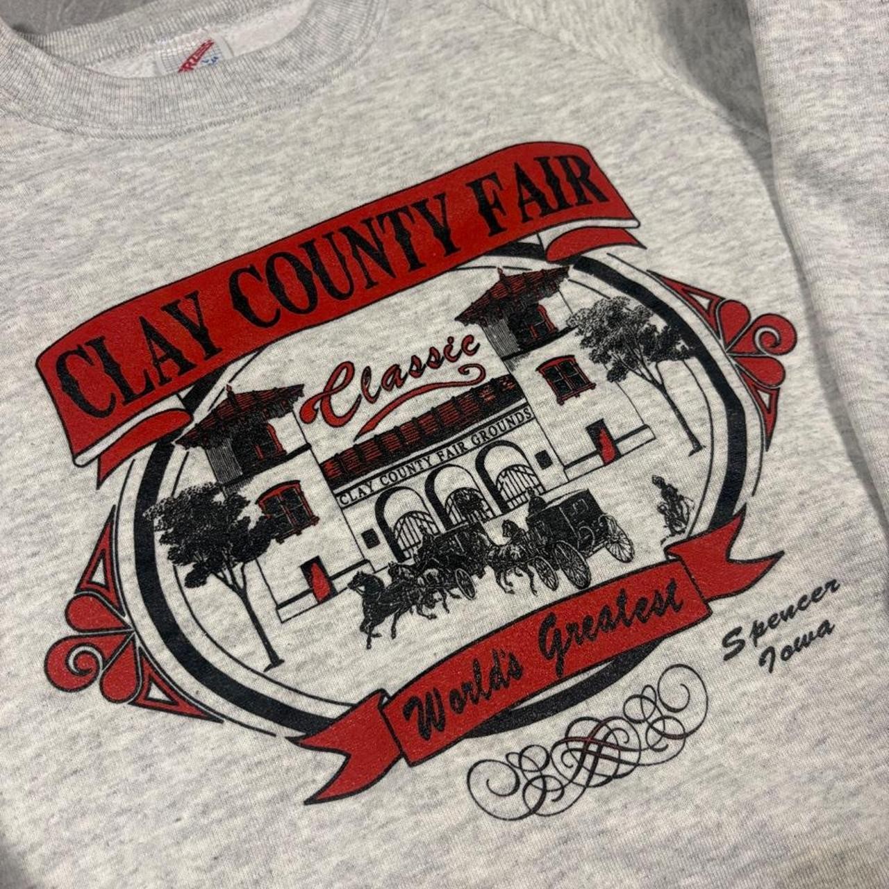 Vintage 90s Clay County Fair Iowa Jerzees Crewneck Sweatshirt Size Large Vintage 90s Clay County Fair Iowa Jerzees Crewneck Sweatshirt Size Large