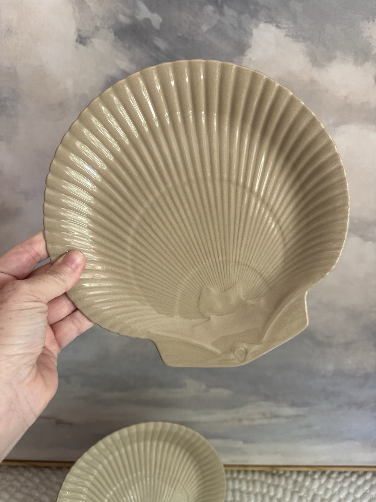 Rare Set of 4 Wedgwood of Etruria & Barlaston Nautilus Bone China Shell Plates Rare Set of 4 Wedgwood of Etruria & Barlaston Nautilus Bone China Shell Plates
