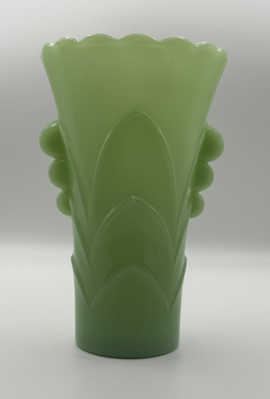Vintage Anchor Hocking Fire King Jadeite Art Deco Tulip Vase