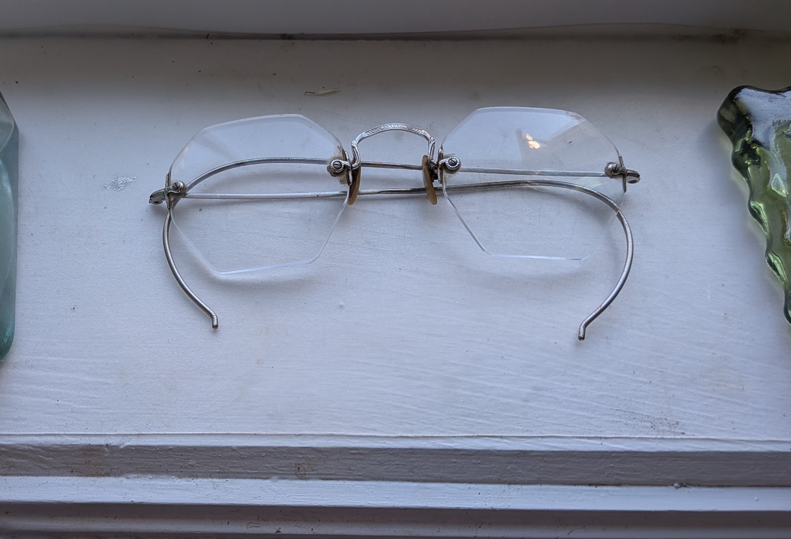 Shuron vintage eyeglasses hexagon art deco 1920s - 1940s Shuron vintage eyeglasses hexagon art deco 1920s - 1940s